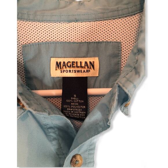 Magellan Blue Vented Sportswear Short Sleeve Shirt size Small - Picture 3 of 6
